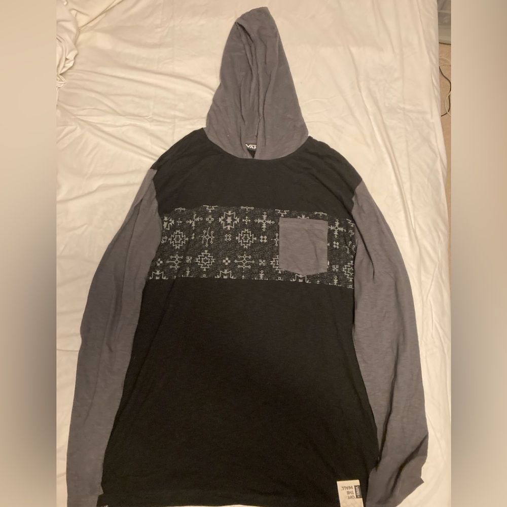 Vans Long sleeve T-shirt with hood, Black, XXL